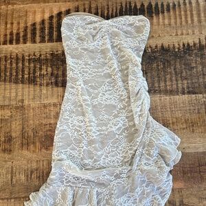 Princess Polly Cream Lace Mini Dress - Size 0
